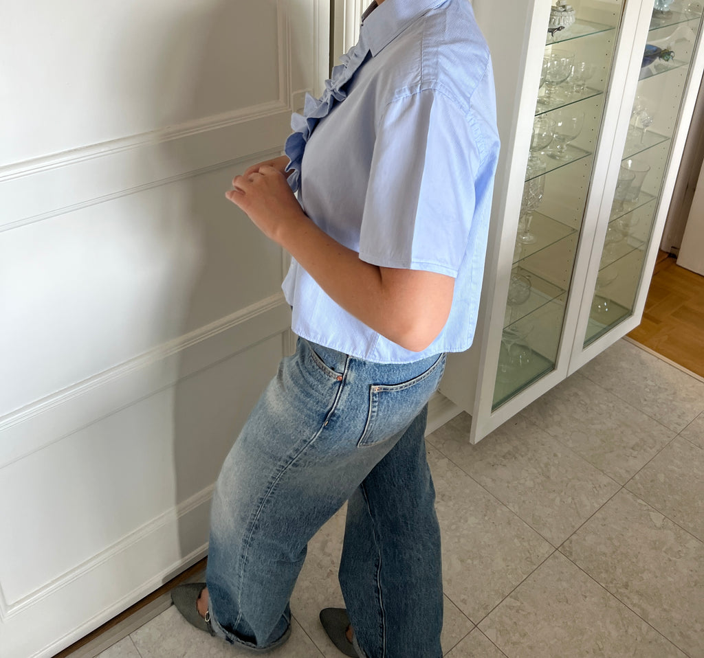 Ruffled Short-Sleeved Shirt