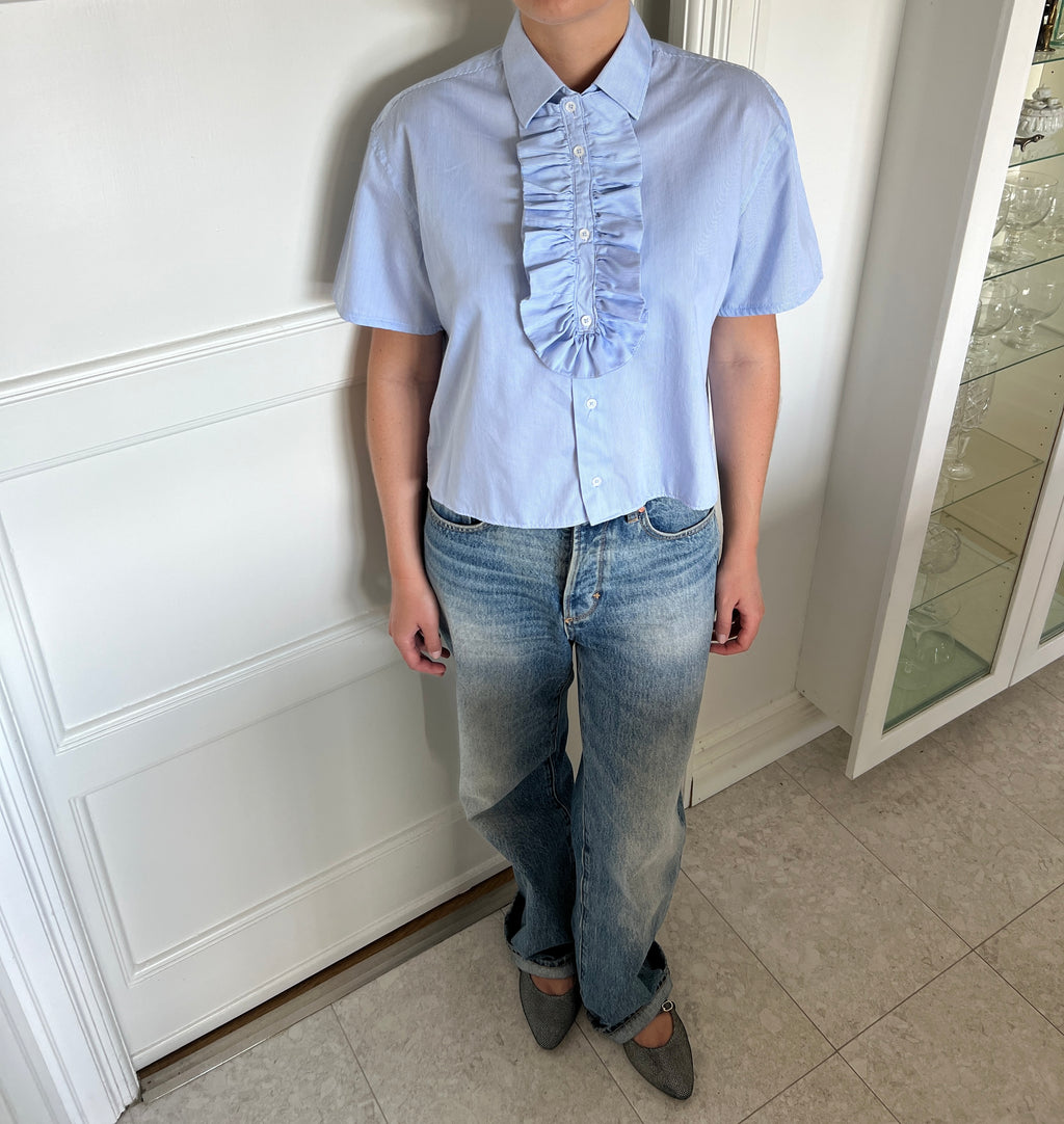 Ruffled Short-Sleeved Shirt