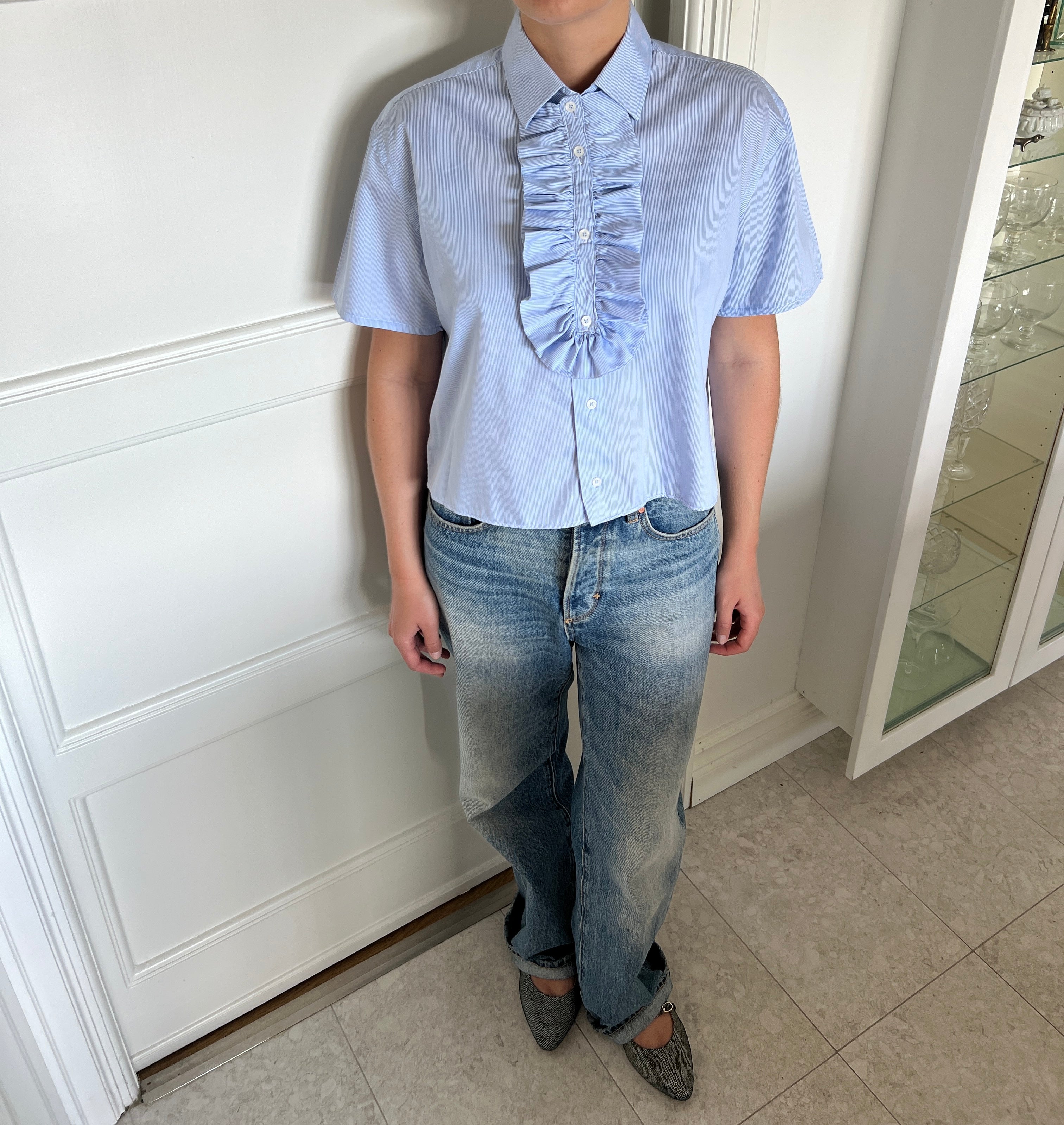 Ruffled Short-Sleeved Shirt