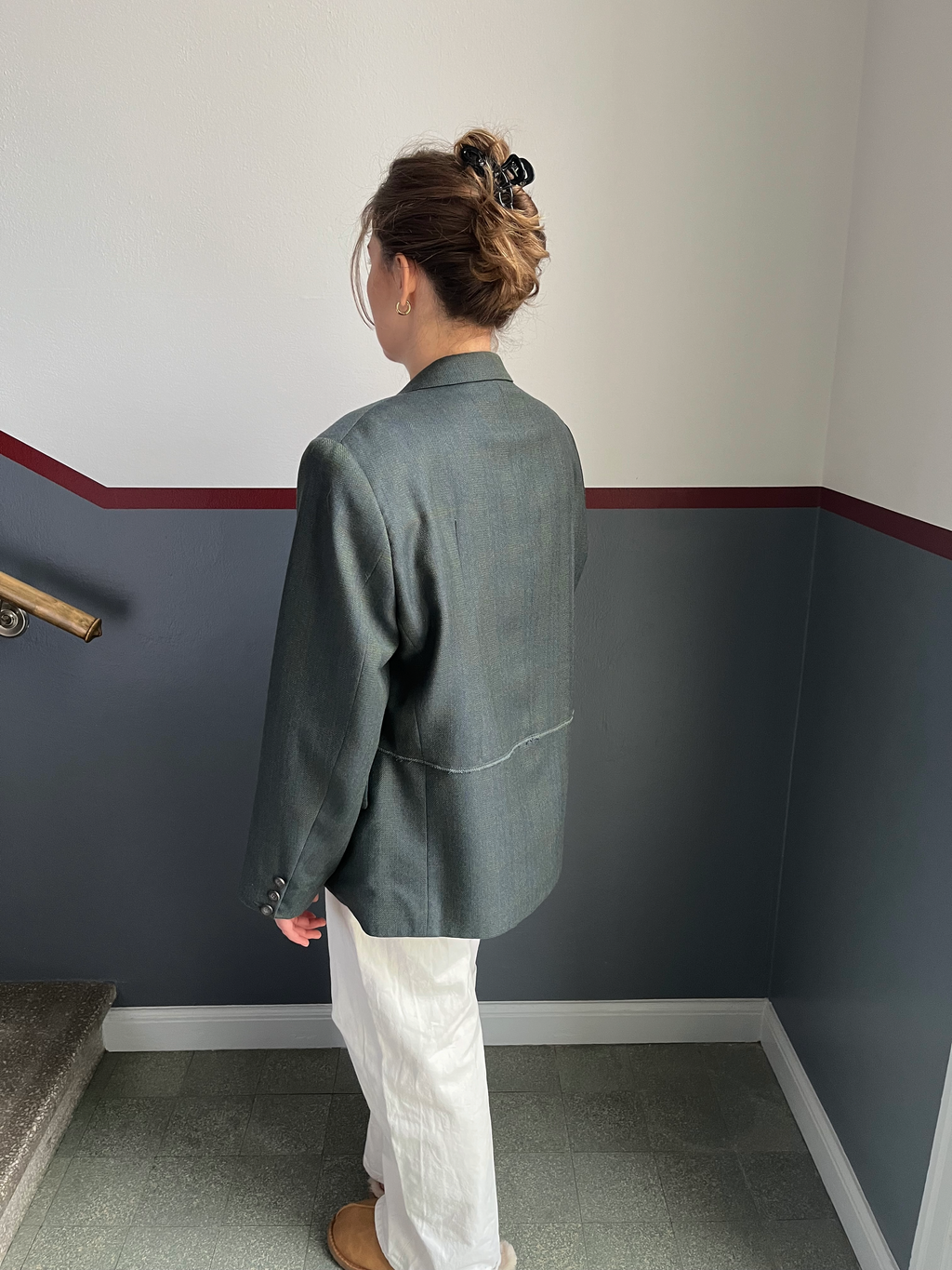 Green Houndstooth Blazer